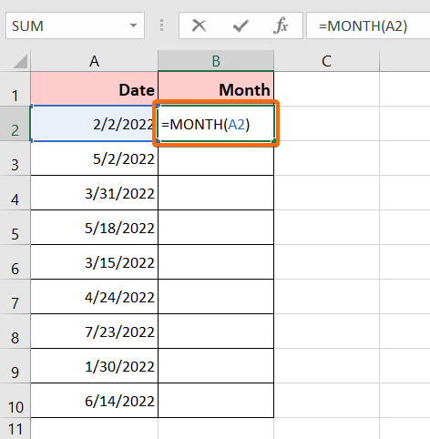 Sort Month in Excel DD/MM/YYYY