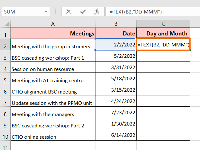 How to Sort Dates in Excel Based on Month and Day