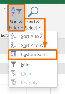 Use the Custom Sort Command to Sort in Excel by Date