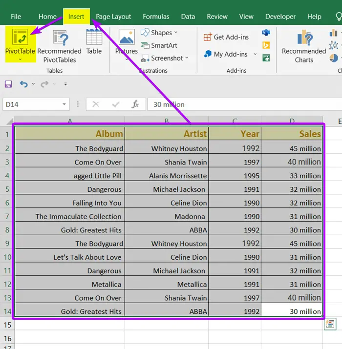 Pivot Table Location: Filter Duplicate Values in Excel