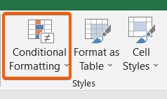 the Conditional Formatting drop-down
