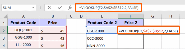 Use VLOOKUP Function to Match Two Columns and Output Third in Excel