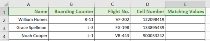 Inserted column to store result to find matching values in 2 worksheets in Excel