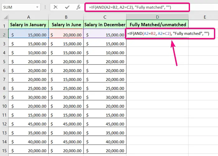 Compare 2 Rows In Excel For Duplicates