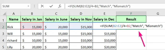 Use the True/False Logical Formula to Compare Rows in Excel for Finding Duplicates