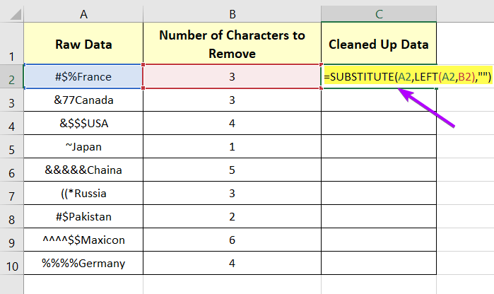 Remove Characters from Left Using LEFT & SUBSTITUTE Functions in Excel