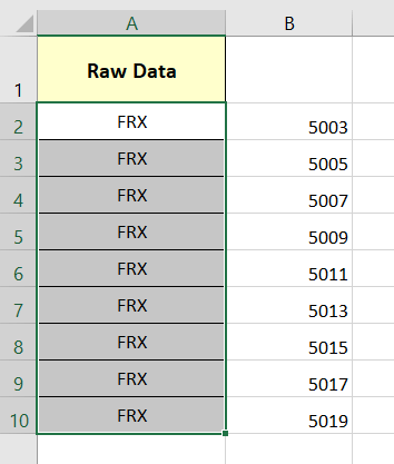 Updated result after splitting the characters from the left in Excel