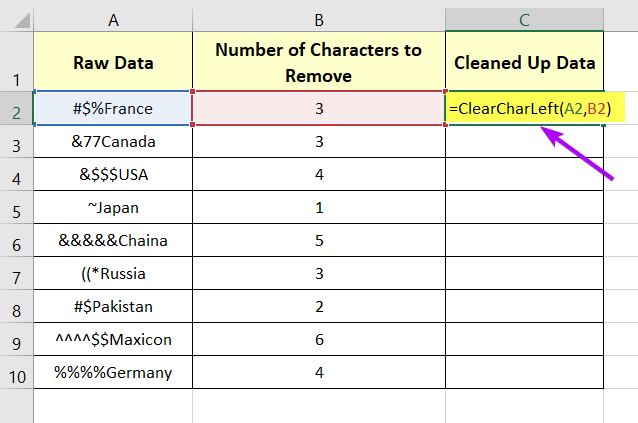 Use a User-Defined Function to Delete Characters from Left in Excel