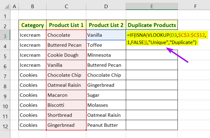 Vlookup in Two Columns and Identify Duplicate & Unique Values in Excel