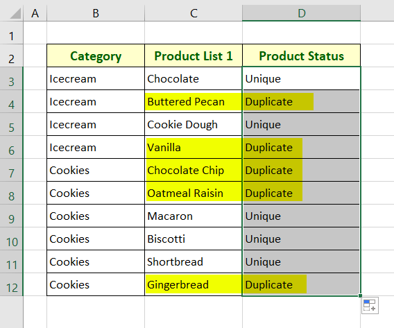 Output: Vlookup  for Duplicate Values Between Two Workbooks and Identify Duplicate & Unique Data in Excel
