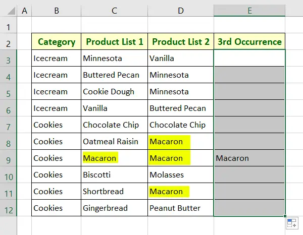 Vlookup for Duplicate Values and Return the 3rd Occurrences in Excel