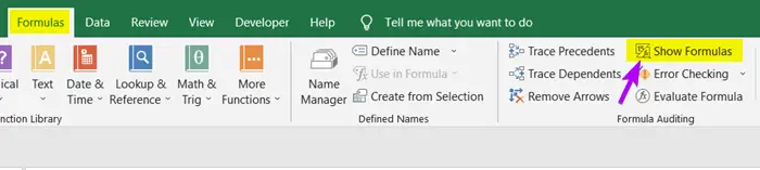 Select the Show Formulas command to Copy a Formula in Excel without Changing Cell References