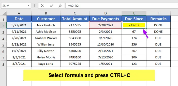 Quickest Way to Copy a Formula in Excel without Changing Cell References