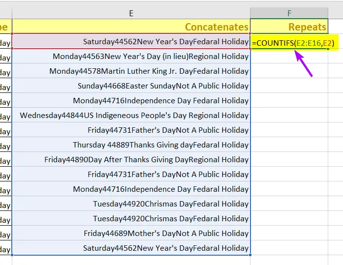 Use of COUNTITFS Function to Find Duplicates in Column and Delete Row in Excel