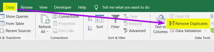 Remove Duplicates command: Find Duplicates in Column and Delete Row in Excel