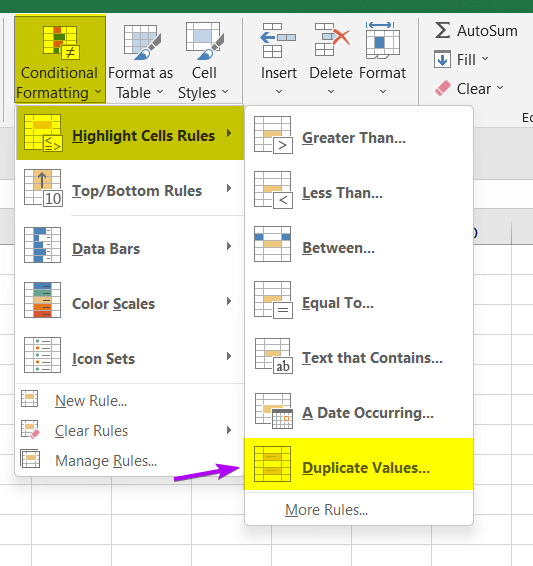 Conditional Formatting: Find Duplicates in Column and Delete Row in Excel