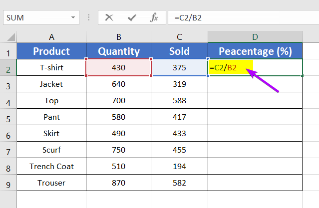 Quickest Way to Calculate Percentage of a Number in Excel