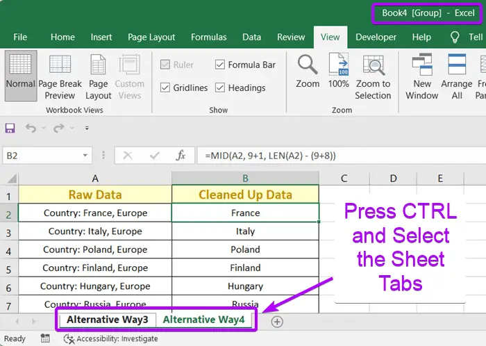 select multiple sheets to copy a formula from one Excel Sheet to Another Excel Sheet