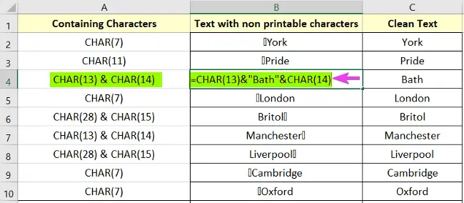 Inserting Non-Printable Characters in Excel