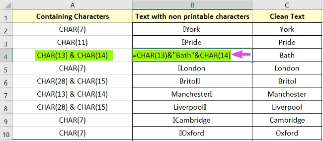 Non Printable Characters In Excel Remove