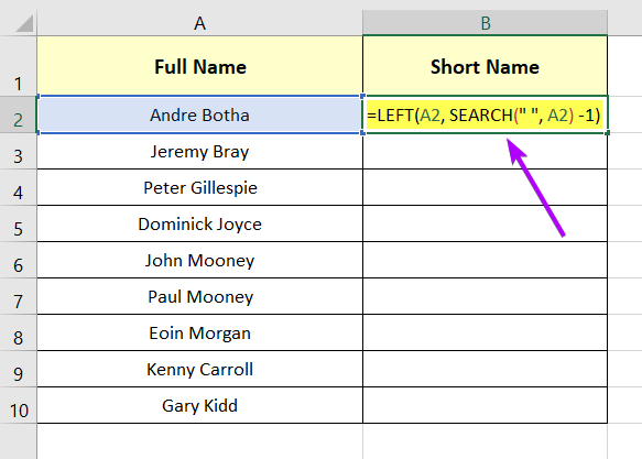 Formula to Remove All Characters from the Right After a Specific Character in Excel