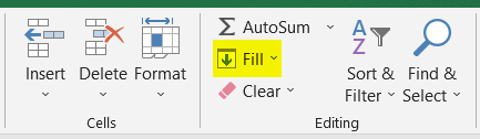 Use the Fill Command to Copy Formula Down in Excel without Dragging