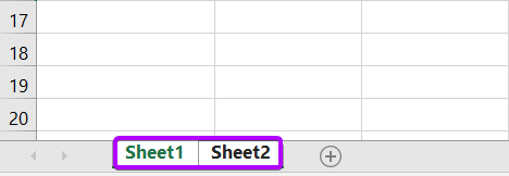 Selected sheets in Excel