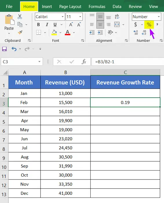  How To Calculate Revenue Growth Rate In Excel 2 Ways Excelgraduate