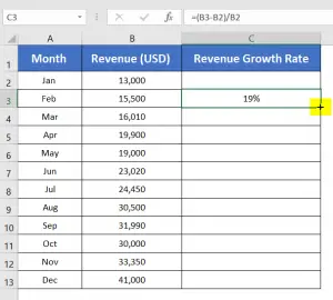 How to Calculate Revenue Growth Rate in Excel [2 Ways] - Excelgraduate