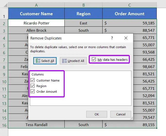 Remove Duplicates in Excel for Large Data Using Remove Duplicates Command