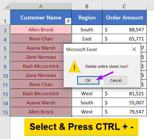 Shortcut way to delete the duplicates in Excel