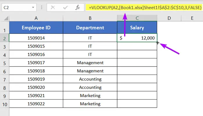 Regular Formula: Vlookup Using Column Index Number from Another Sheet from Another Workbook
