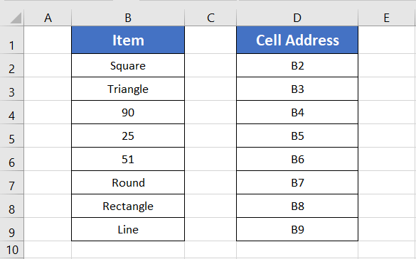 Using Cell ADDRESS Function in Excel