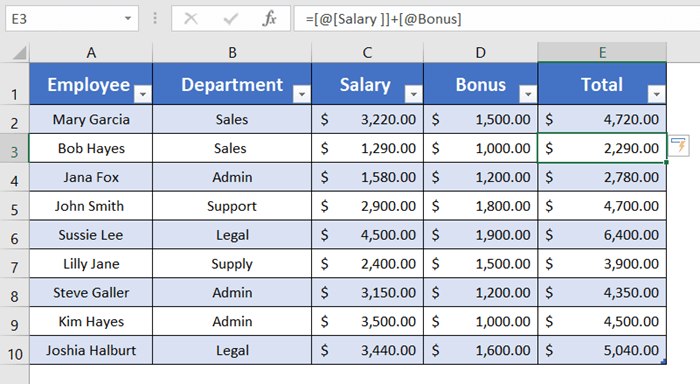 Applied formula by formula pattern in Excel 