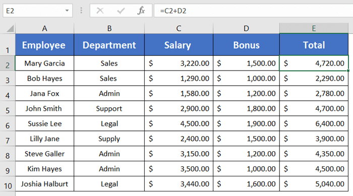 Repeated formula pattern with Fill command in Excel