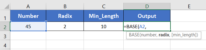 Usage Guide of BASE Function in Excel