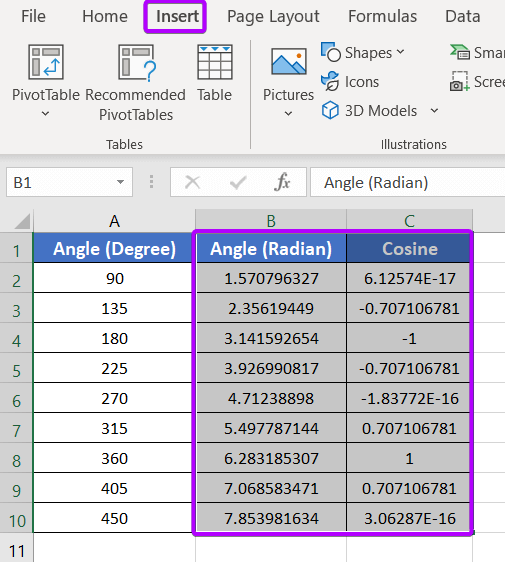 Generate a Cosine Wave