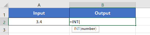 Usage Guide of INT Function in Excel