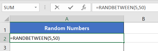 Usage Guide of RANDBETWEEN Function in Excel
