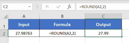 An Example of ROUND Function in Excel