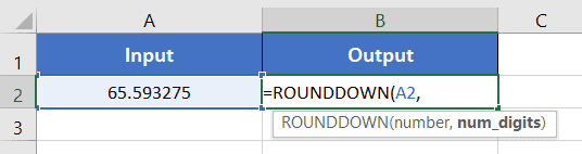 Usage Guide of ROUNDDOWN Function in Excel