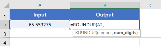 Usage Guide of ROUNDUP Function in Excel