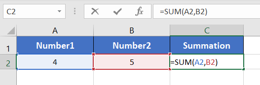 Applied formula with SUM function in Excel