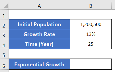 Dataset to show Exponential Growth in Excel