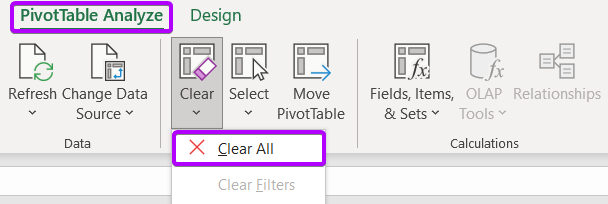 Removing a Pivot Table in Excel