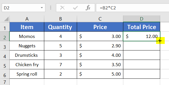 Copying Relative Cell Reference in Excel
