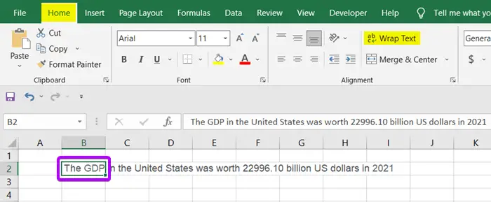 How to Wrap Text in Excel