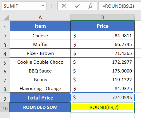  Sum Method and ROUND function in Excel