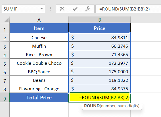 5 Ways to Round a Formula with SUM Function in Excel