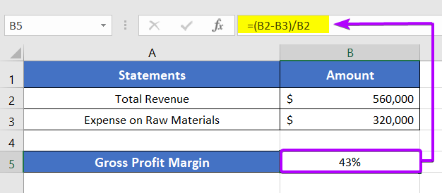 Calculate Gross Profit Margin in Excel
